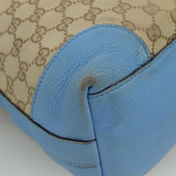GUCCI GG Canvas Shoulder Bag 2way Navy Gold Light blue 326514 Auth 111050 - Picture 16 of 16
